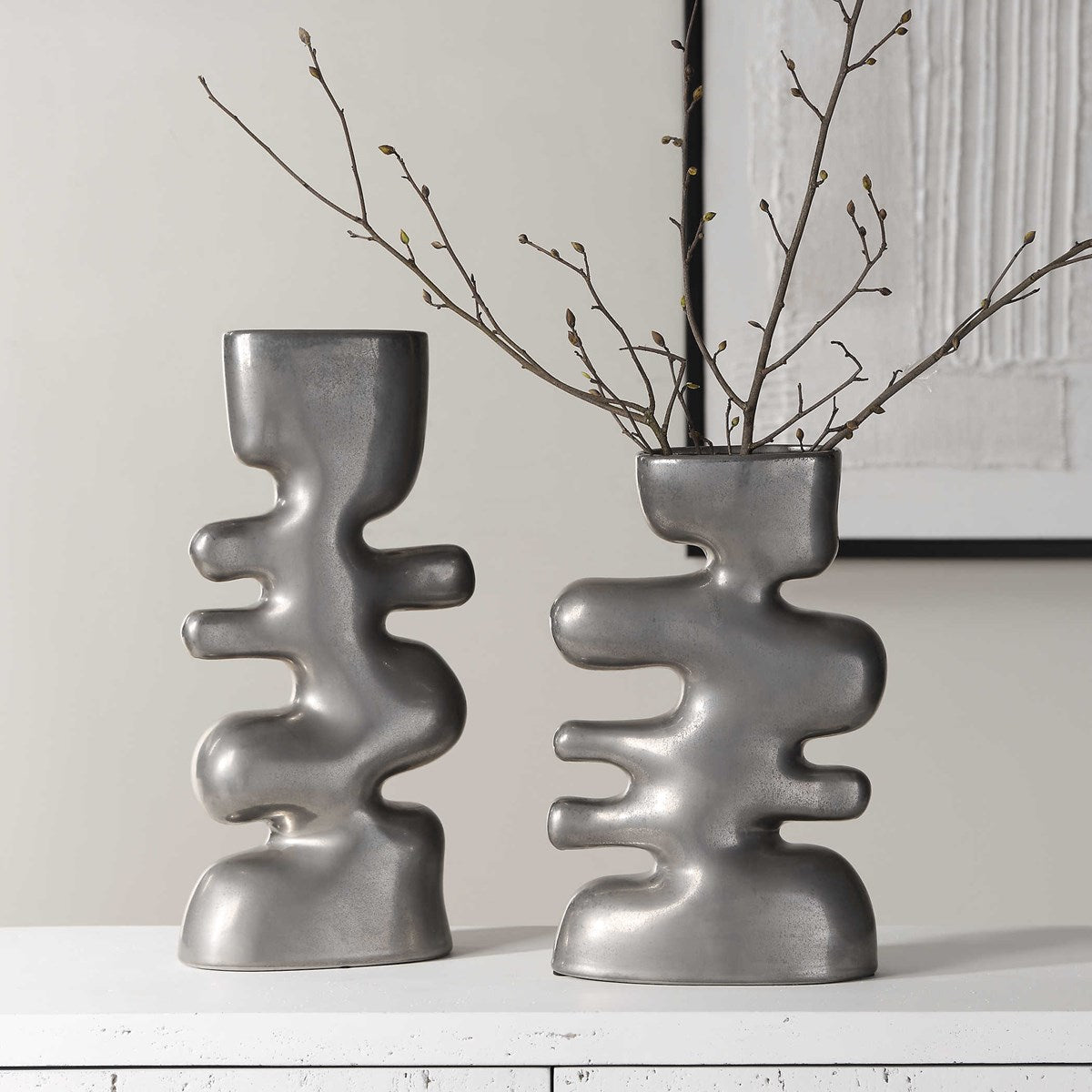 Free Flowing Vases Set of 2 | BeBoldFurniture