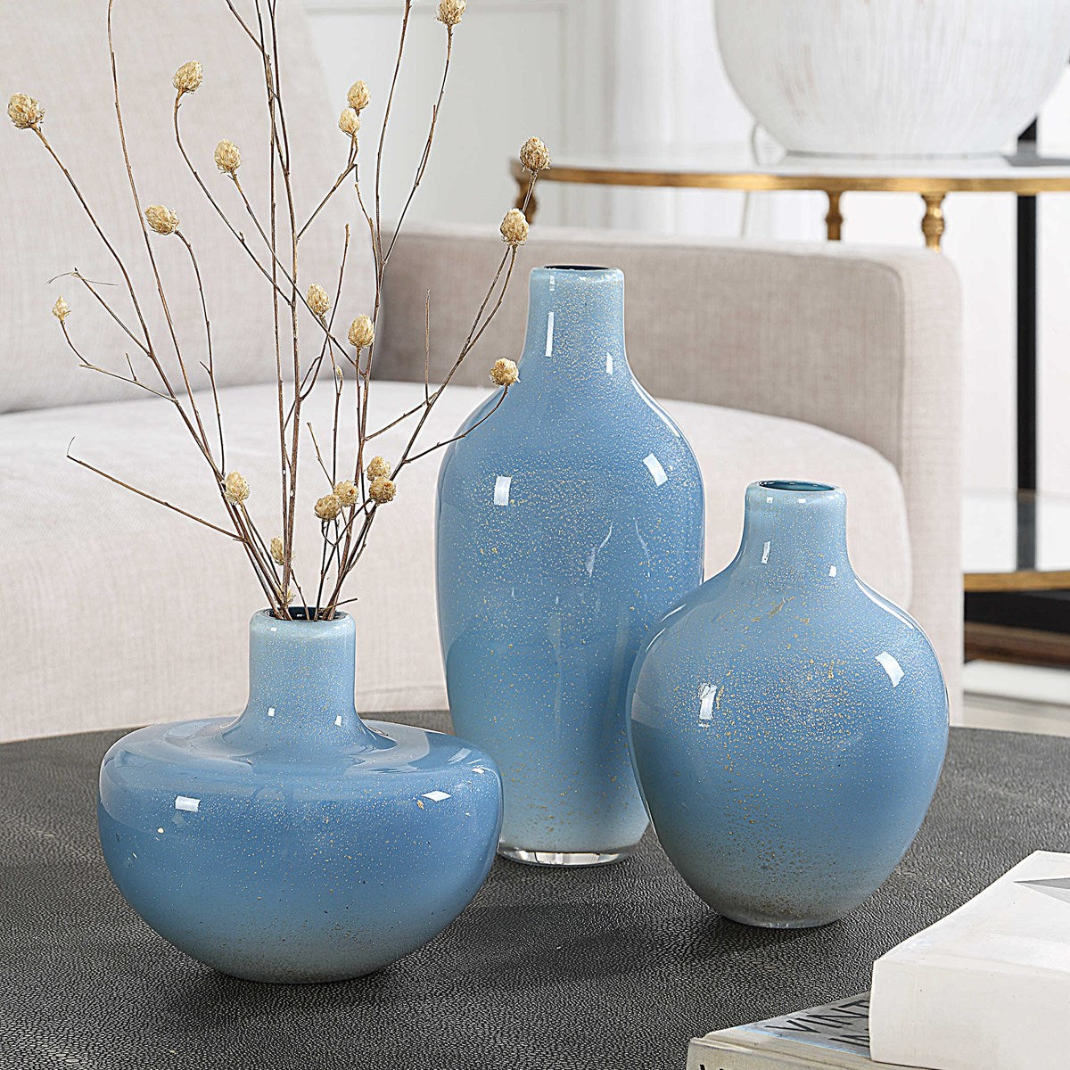 Celestial Frost Vases S/3 | BeBoldFurniture