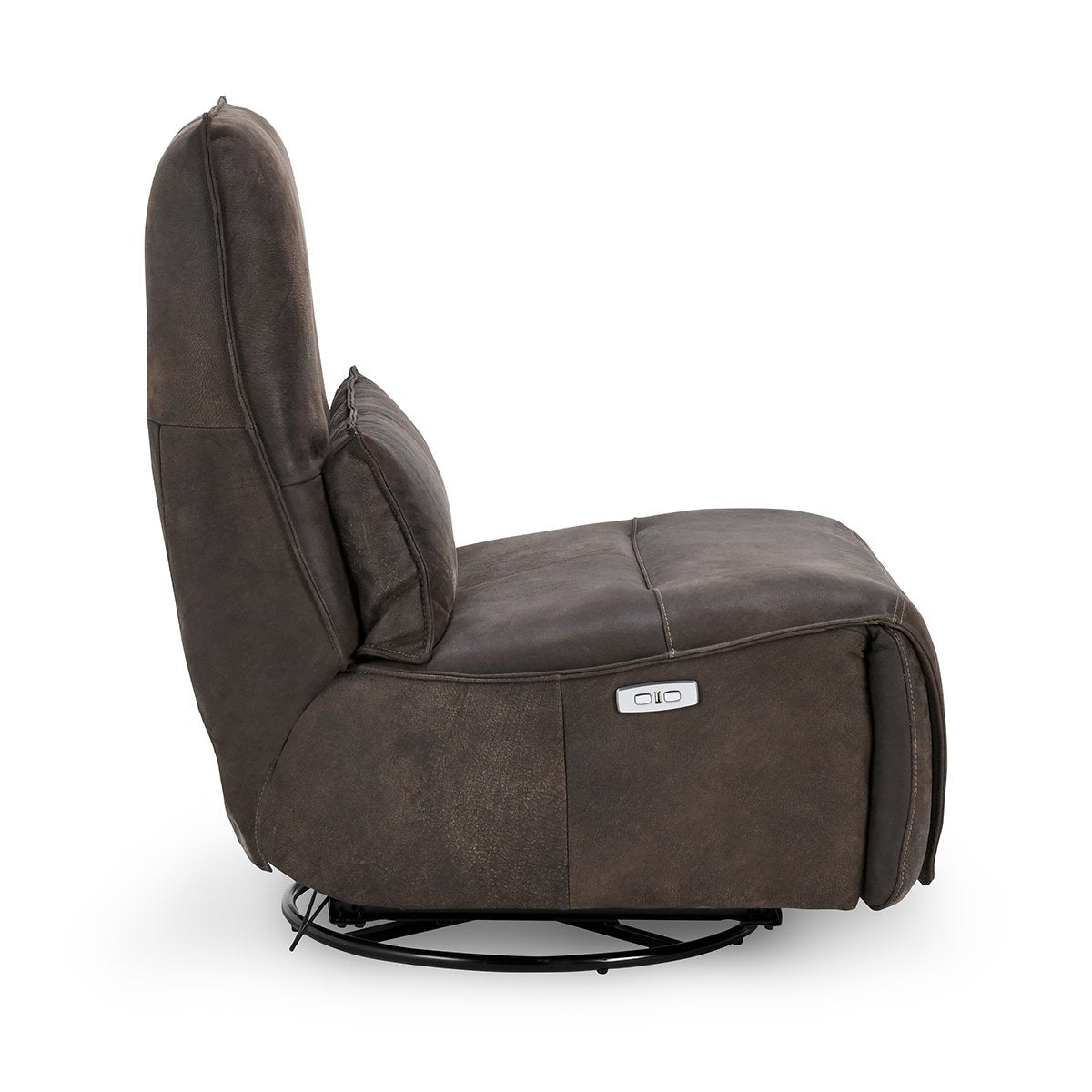 Paige Power Recliner Swivel Accent Chair Rustic Brown | BeBoldFurniture
