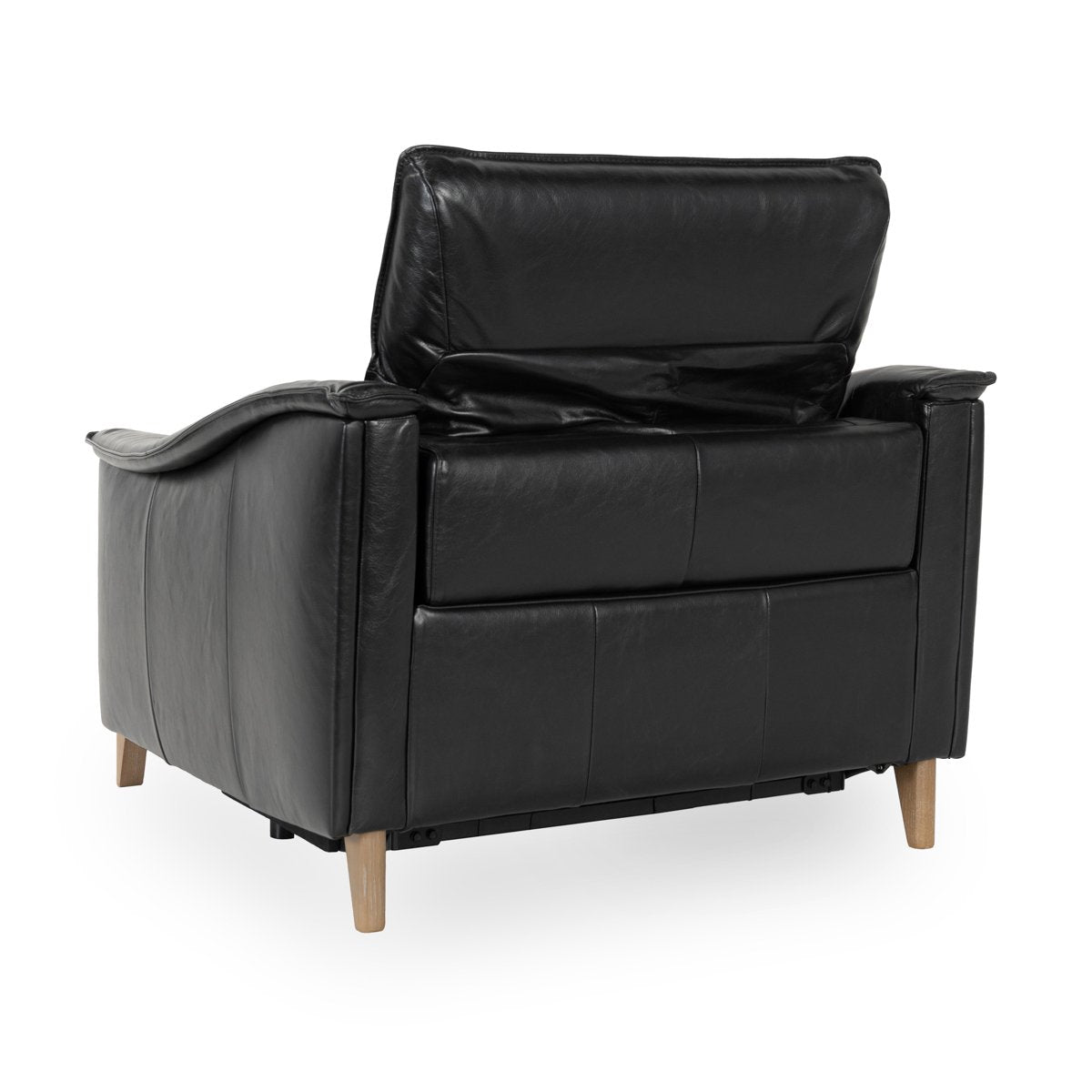 Cullman Leather Power Recliner Accent Chair Black | BeBoldFurniture