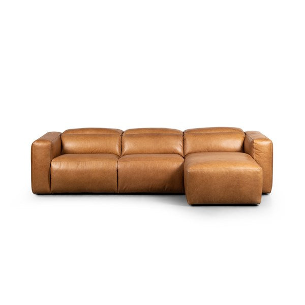 Radley Power Recliner 3-Piece Sectional Right Chaise Sonoma Butterscotch | BeBoldFurniture