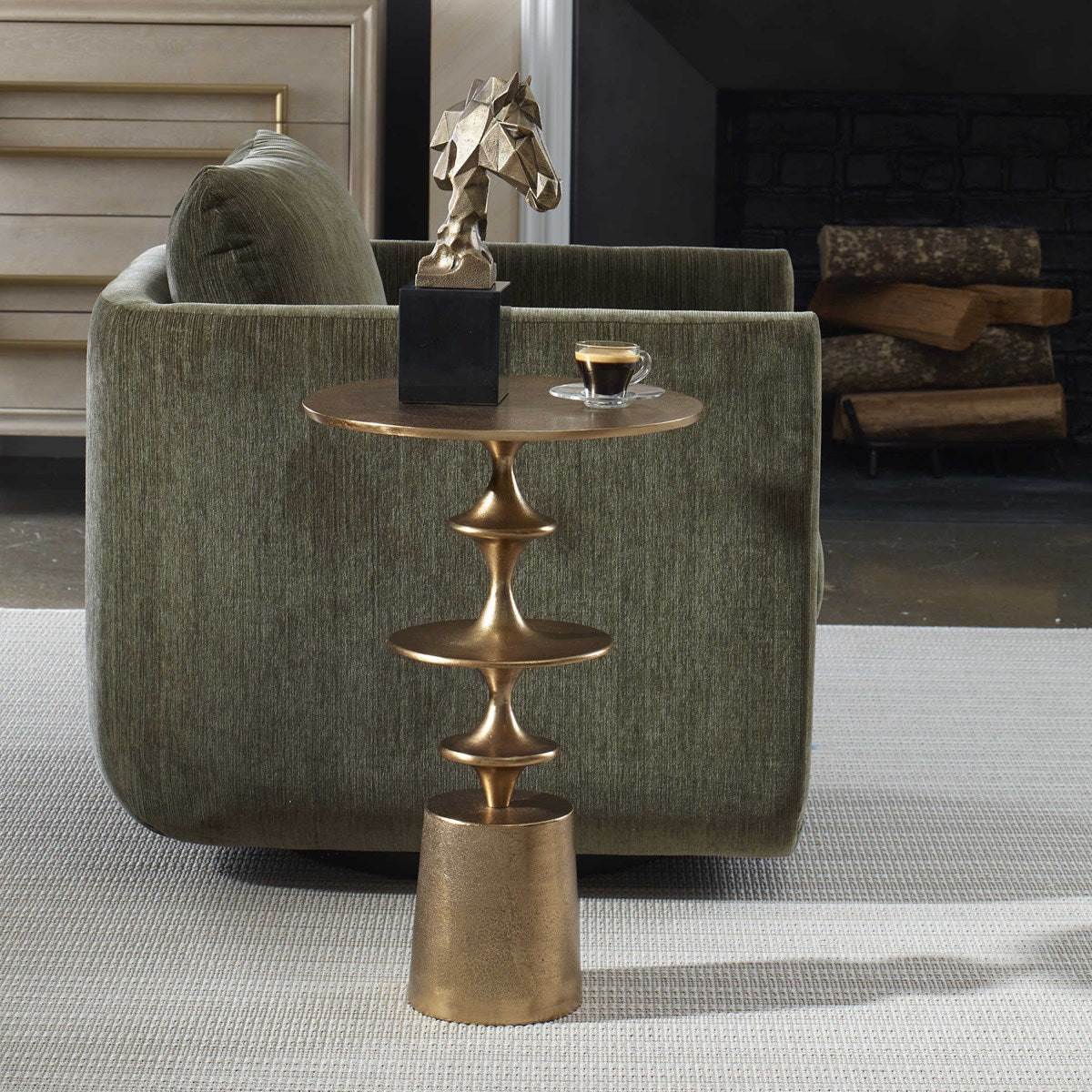 Flight Accent Table Brass | BeBoldFurniture