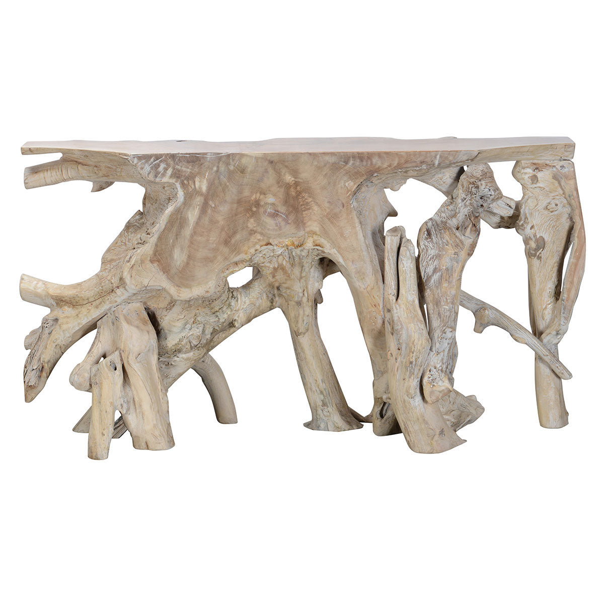 Cypress Root Console Table 59-60" Natural White Wash | BeBoldFurniture