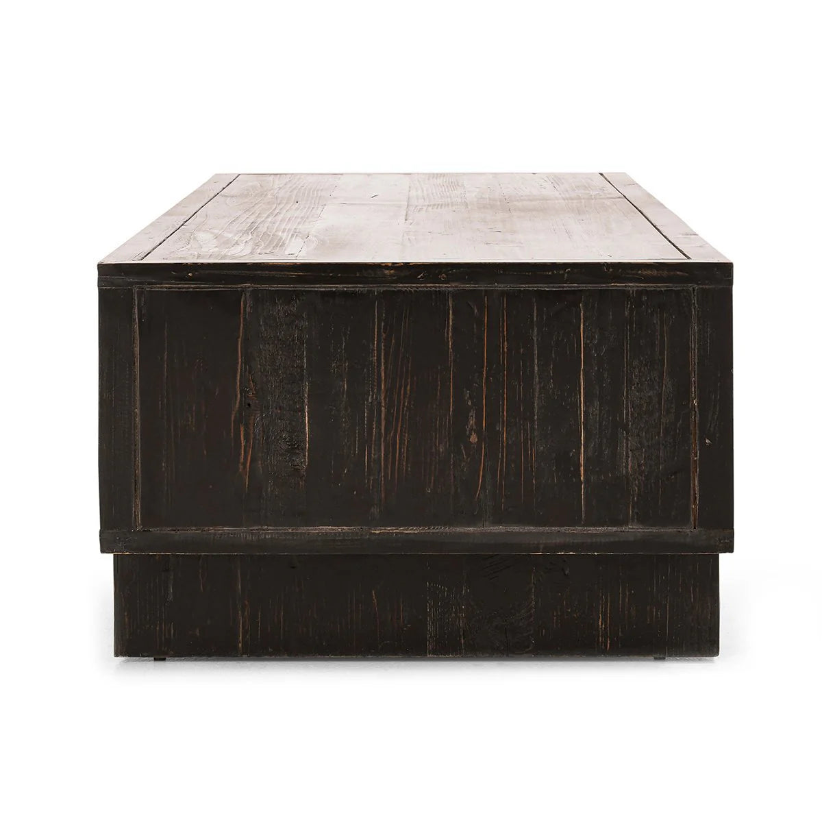 Anton Solid Wood Rectangle 4Dwr Coffee Table Black/Natural | BeBoldFurniture