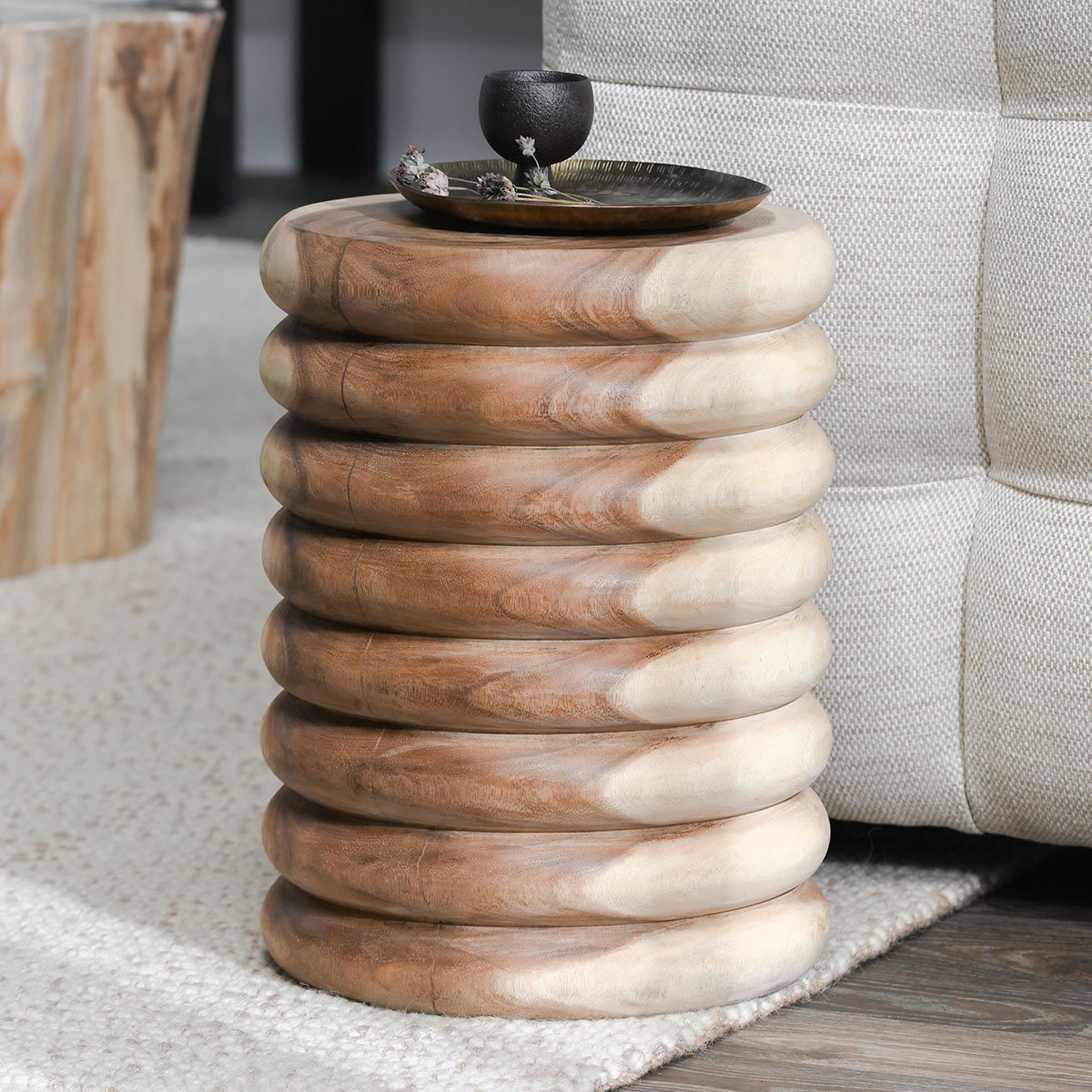 Gala 14" Round End Table Natural | BeBoldFurniture