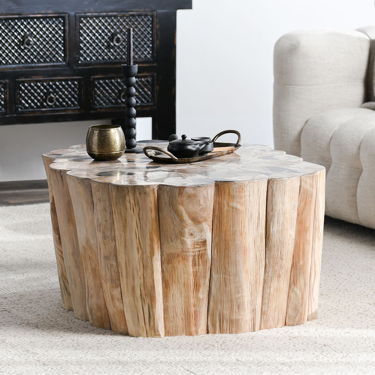 Norwest Petrified Wood Coffee Table Natural | BeBoldFurniture