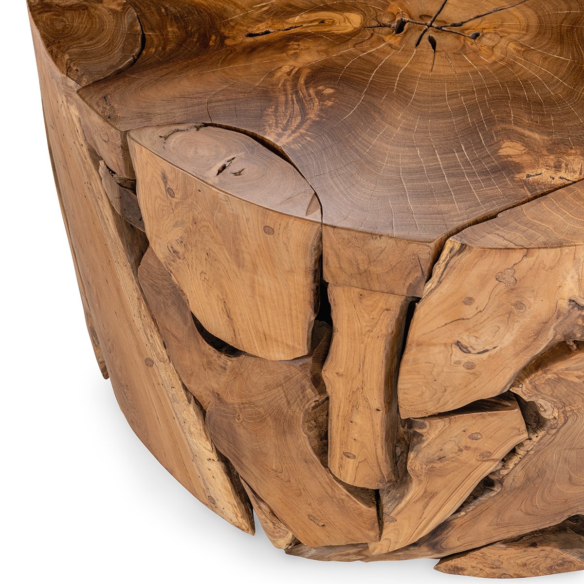 Rhea Teak Wood 32" Round Coffee Table | BeBoldFurniture