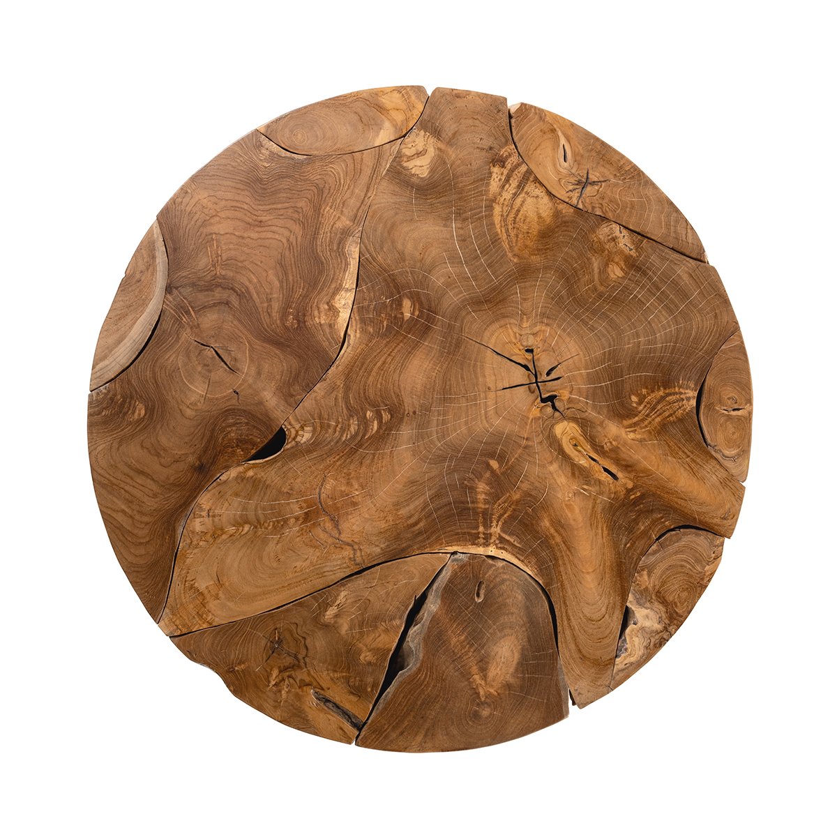 Rhea Teak Wood 32" Round Coffee Table | BeBoldFurniture