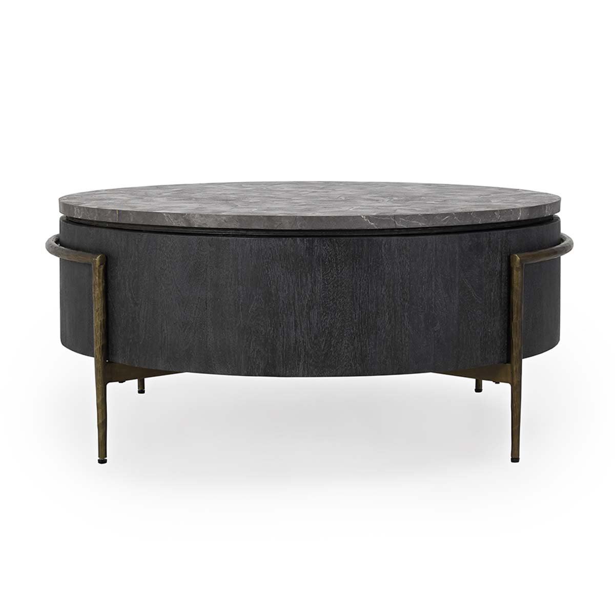 Honor 42" Round Coffee Table Black/Gray | BeBoldFurniture