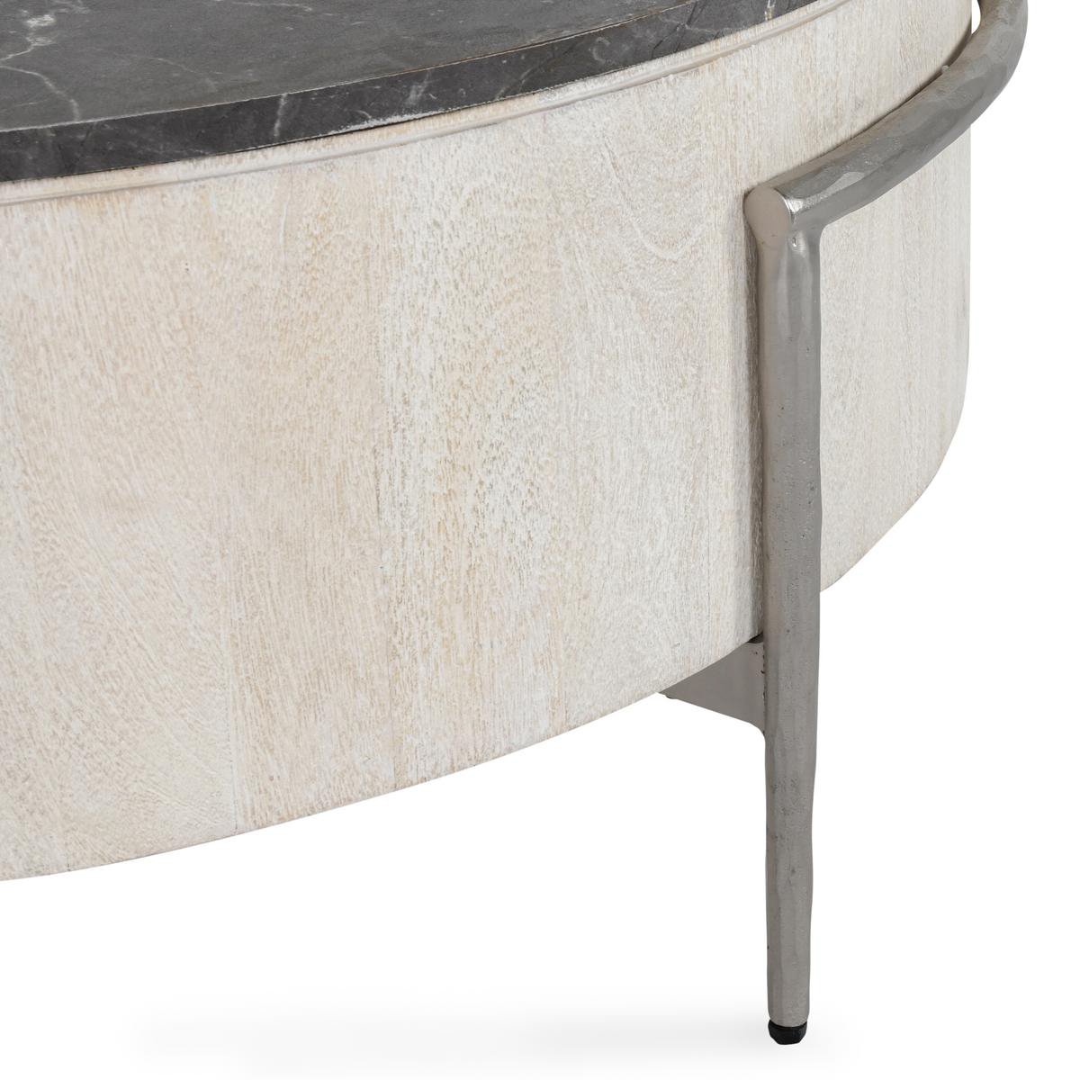 Honor 42" Round Coffee Table White Wash/Gray | BeBoldFurniture