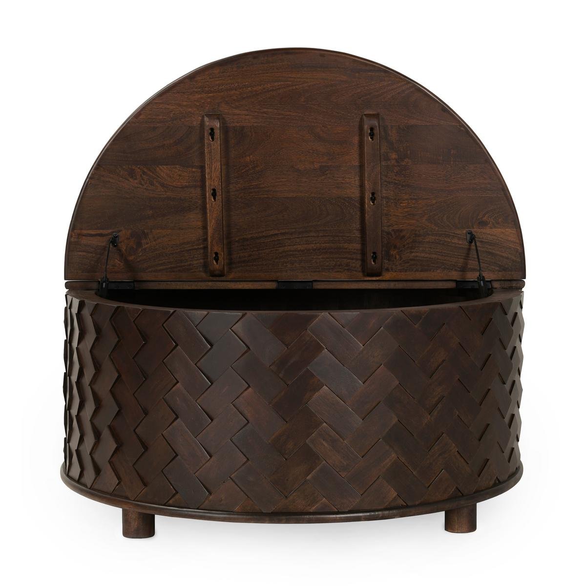 Shira Mango Wood 40" Round Storage Coffee Table Kona Brown
| BeBoldFurniture