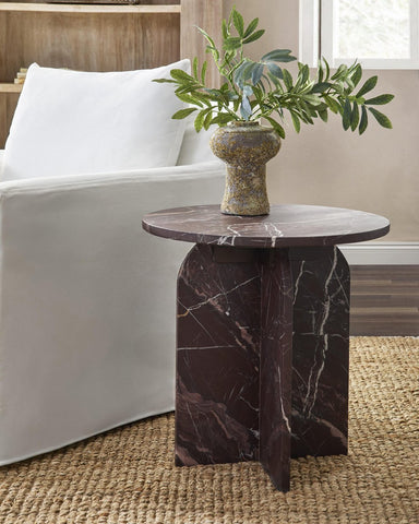 Reilly Marble Round End Table | BeBoldFurniture