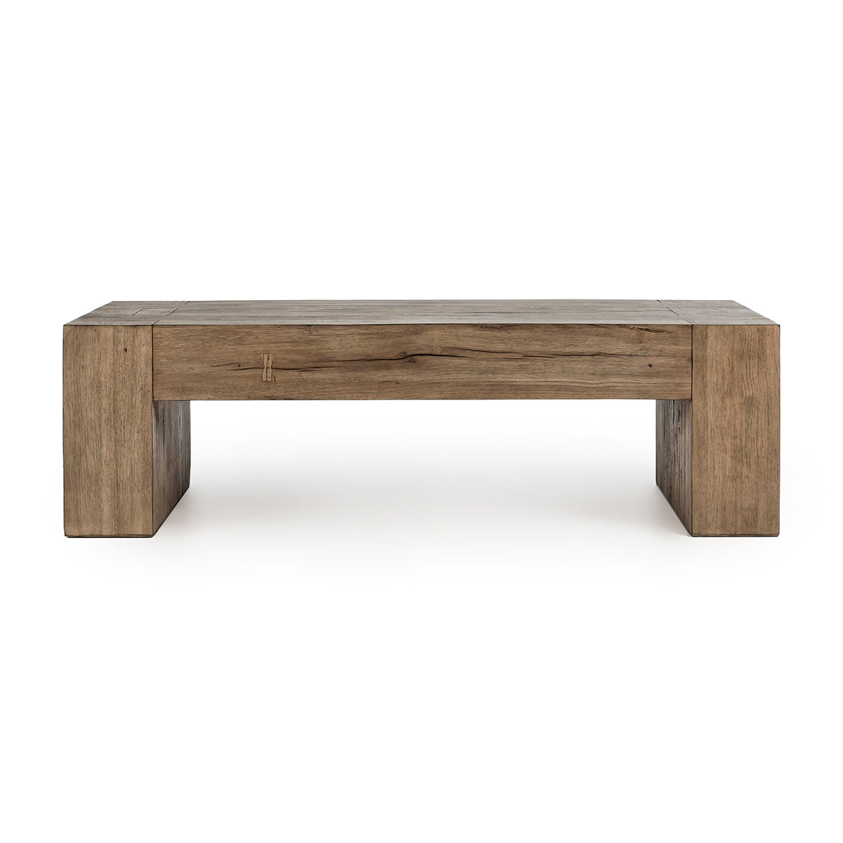 Bristol Reclaimed Oak 60" Coffee Table Cafe Brown | BeBoldFurniture