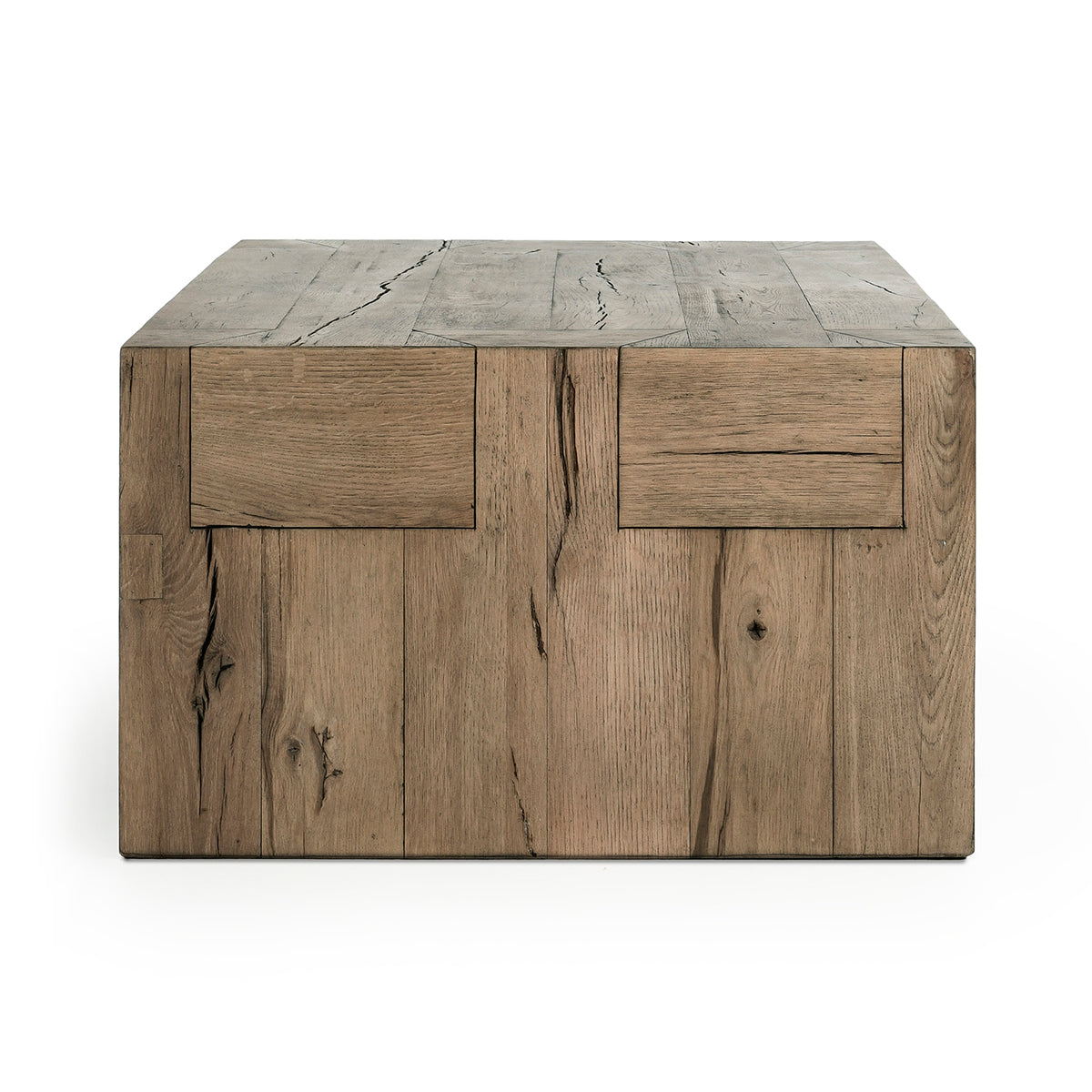 Bristol Reclaimed Oak 60" Coffee Table Cafe Brown | BeBoldFurniture