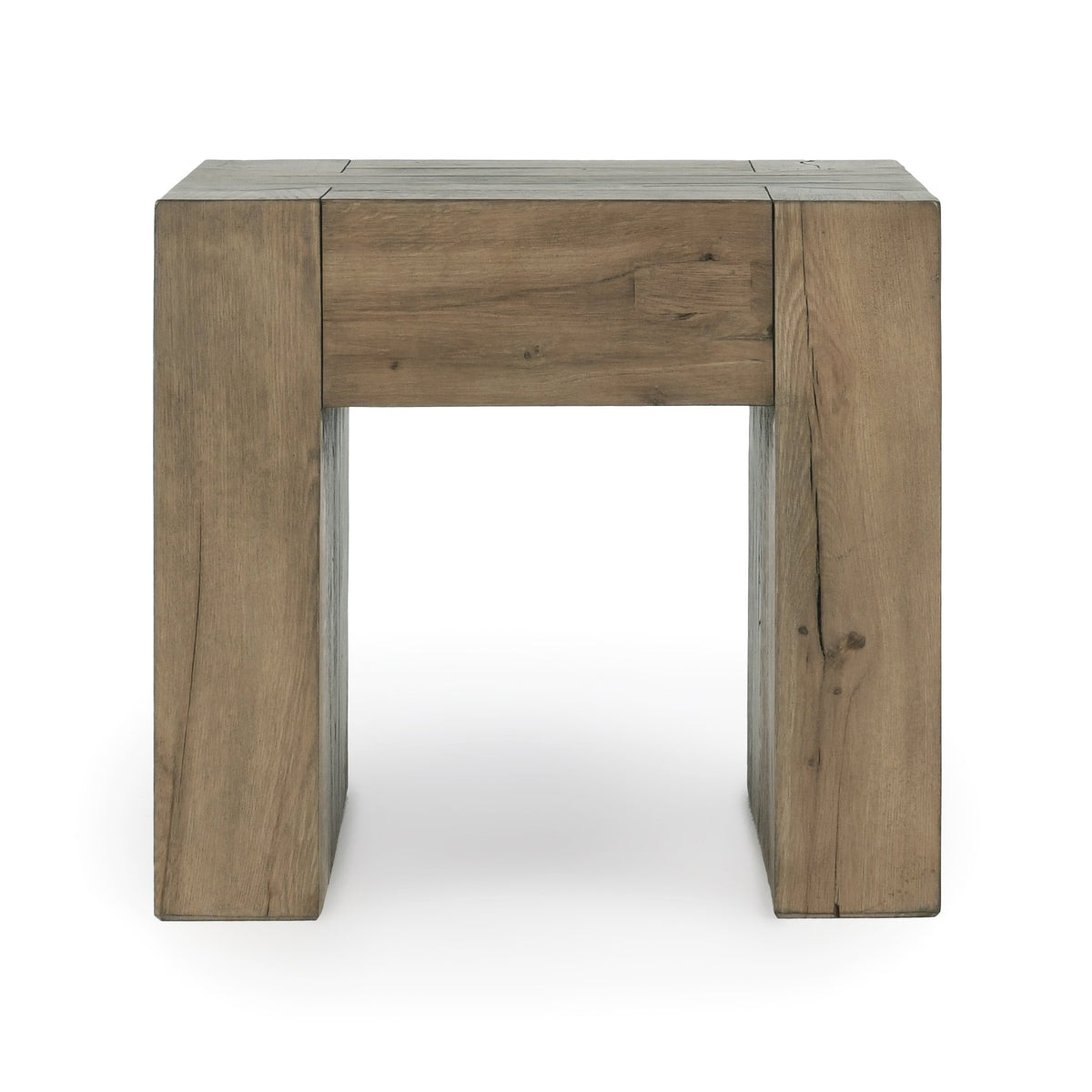 Bristol Reclaimed Oak 24" End Table Cafe Brown | BeBoldFurniture