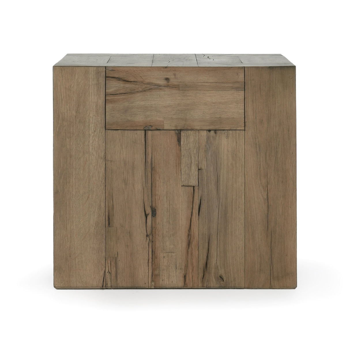 Bristol Reclaimed Oak 24" End Table Cafe Brown | BeBoldFurniture