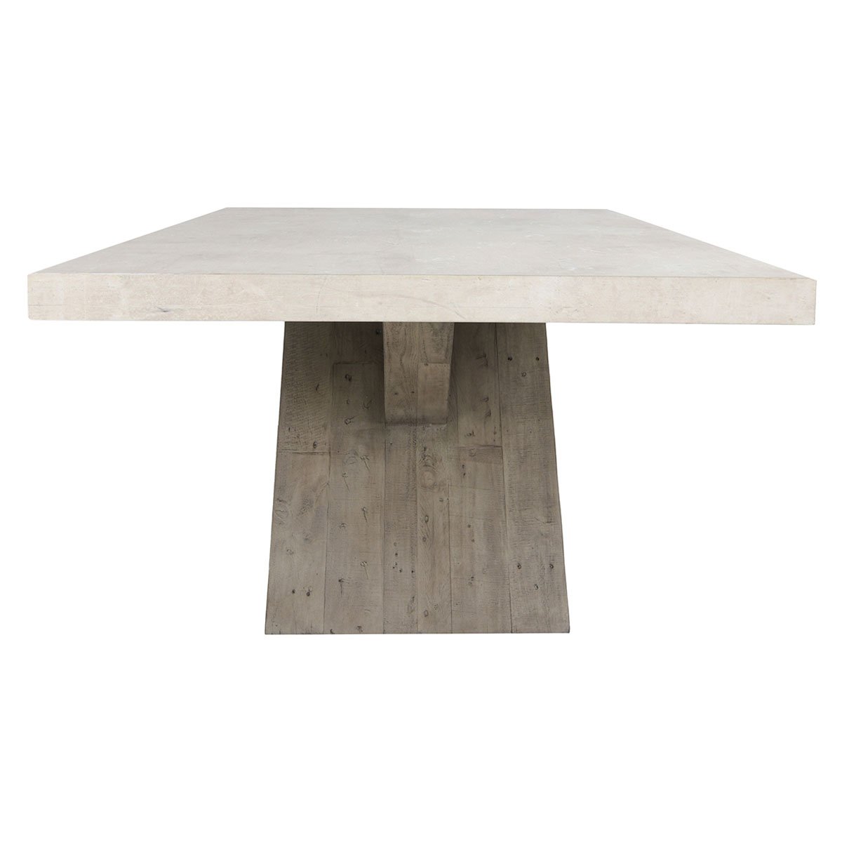 Durant Reclaimed Pine 84" Dining Table Distressed Gray/Weathered | BeBoldFurniture
