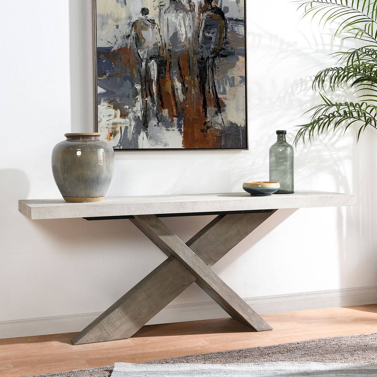 Durant Reclaimed Pine 72" Console Table Distressed Gray/Weathered | BeBoldFurniture