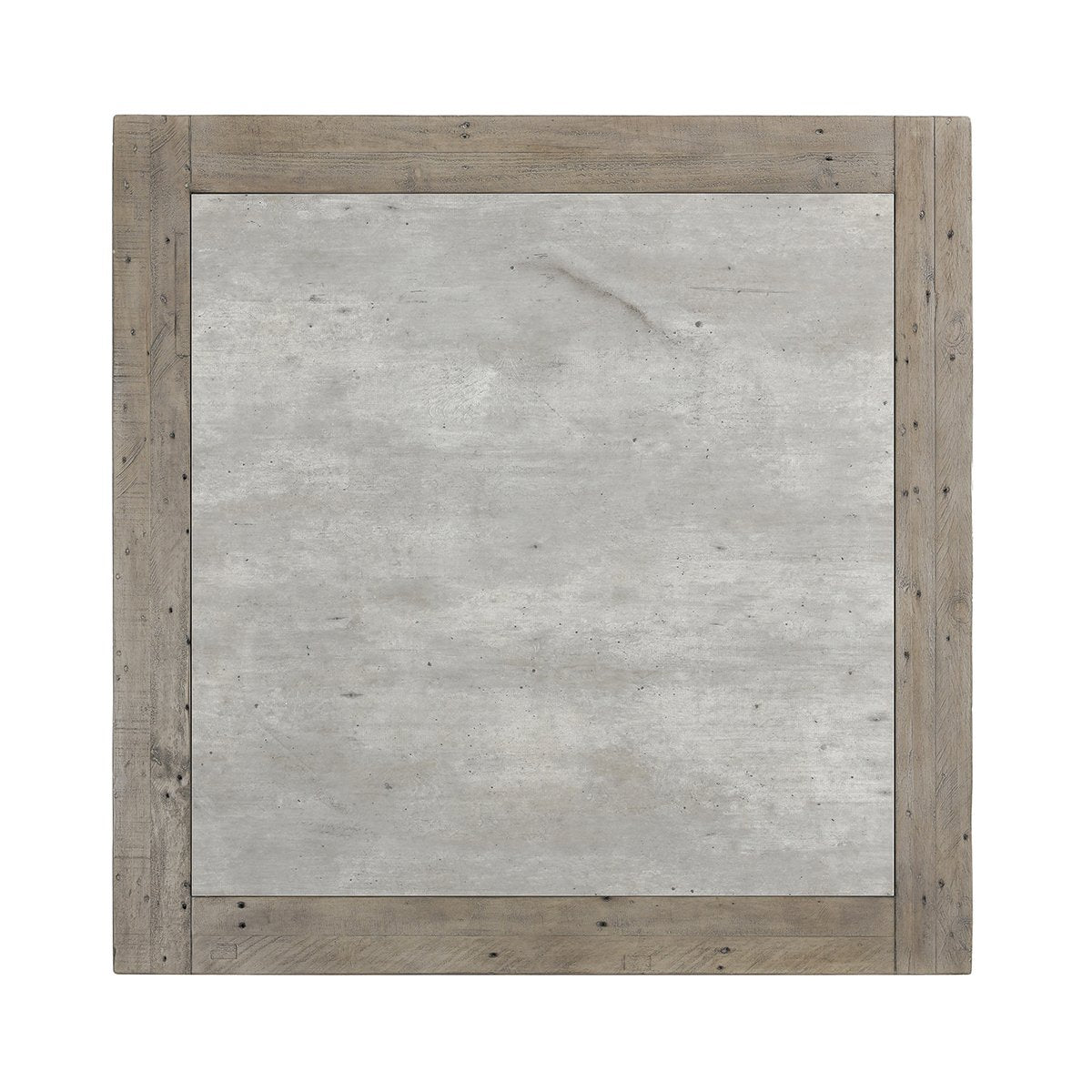 Stonebridge Reclaimed Pine 50" Sq Coffee Table Distressed Gray/Weathered Cement | BeBoldFurniture
