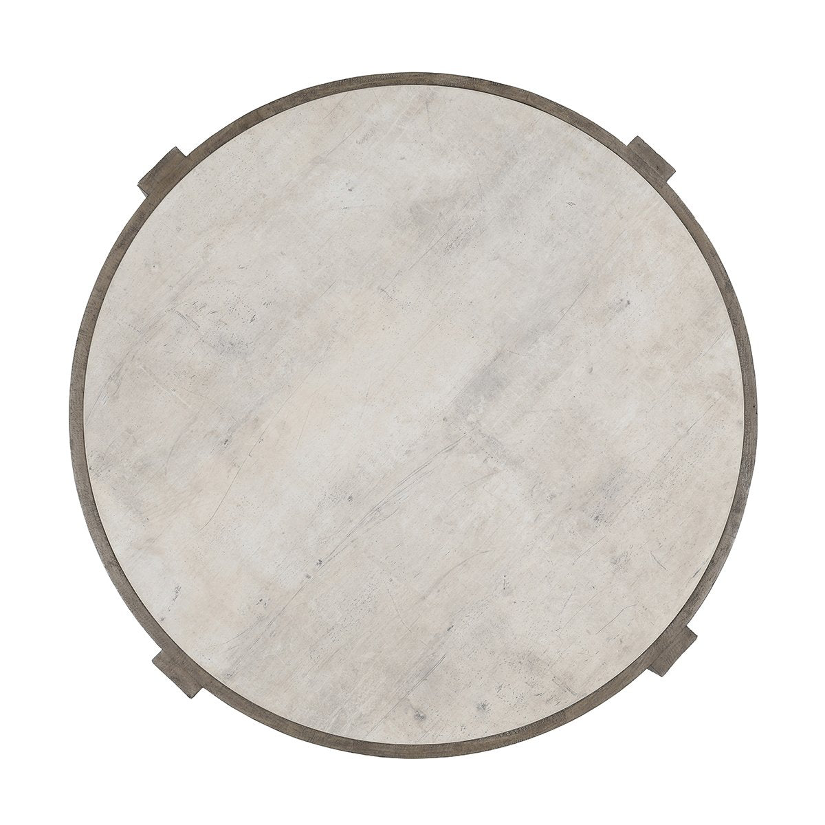 Sonoma Reclaimed Pine 52" Round Coffee Table Distressed Gray/Weathered Chalk | BeBoldFurniture
