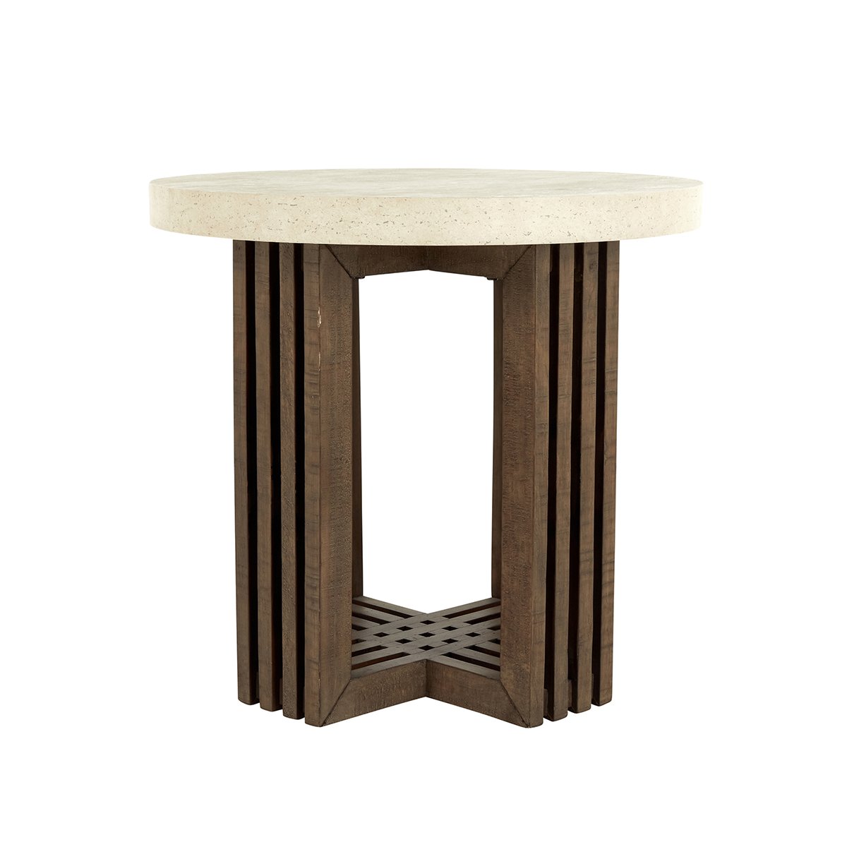 Aspen Reclaimed Pine 26" Round End Table | BeBoldFurniture