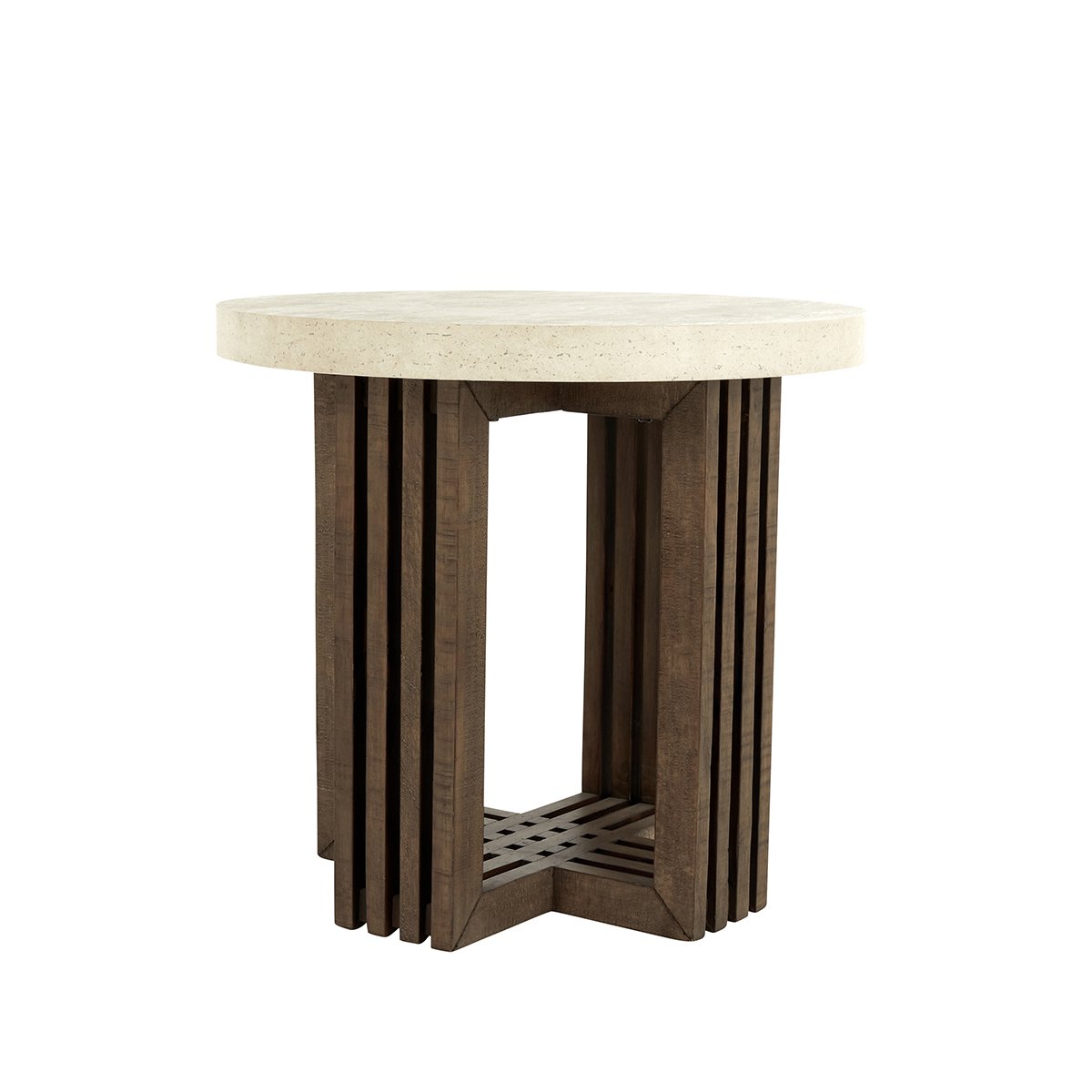 Aspen Reclaimed Pine 26" Round End Table | BeBoldFurniture