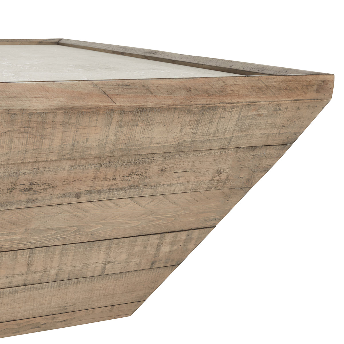 Dalton Reclaimed Pine 48" Square Coffee Table Natural/Weathered Chalk | BeBoldFurniture