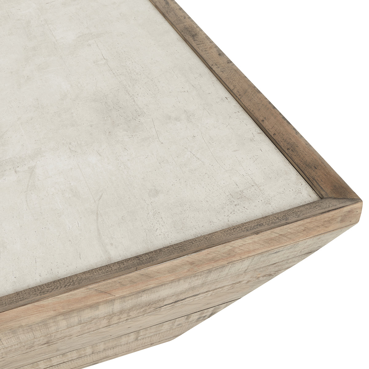 Dalton Reclaimed Pine 48" Square Coffee Table Natural/Weathered Chalk | BeBoldFurniture