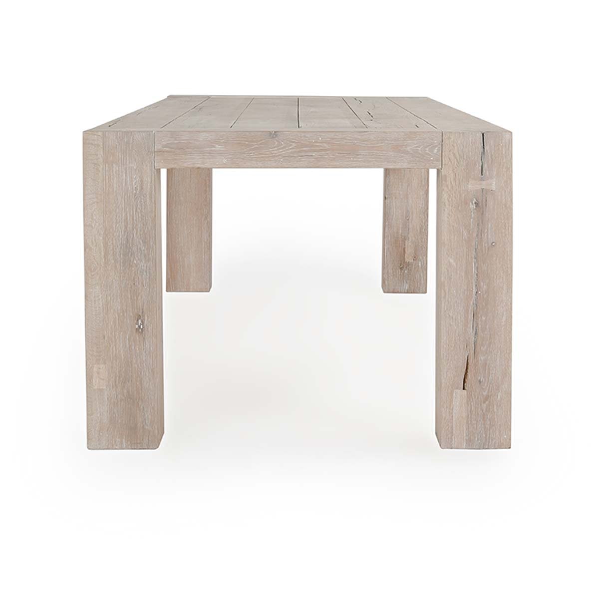 Kingston Reclaimed Oak 89" Dining Table Aged Cream | BeBoldFurniture