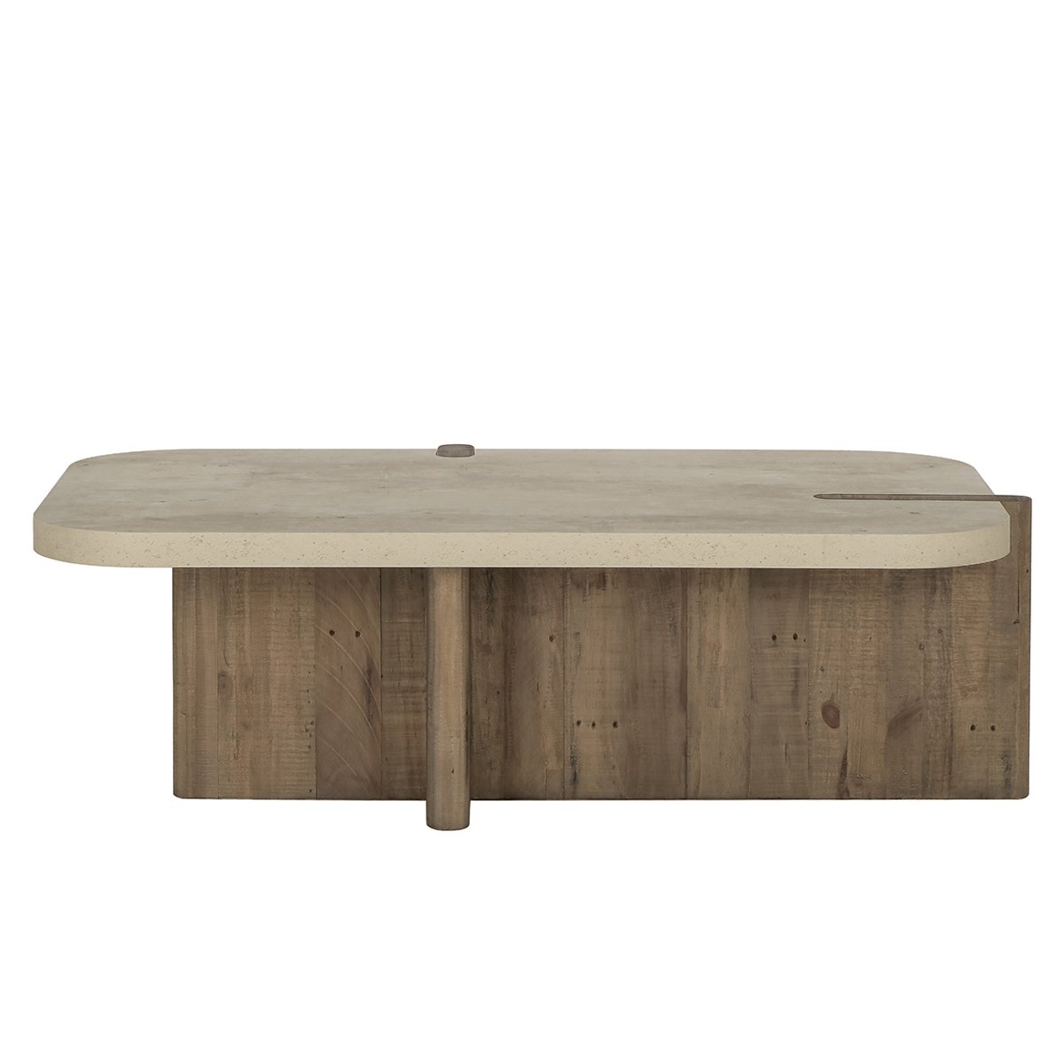 Dillon Reclaimed Pine 57" Coffee Table Natural/Weathered Chalk | BeBoldFurniture