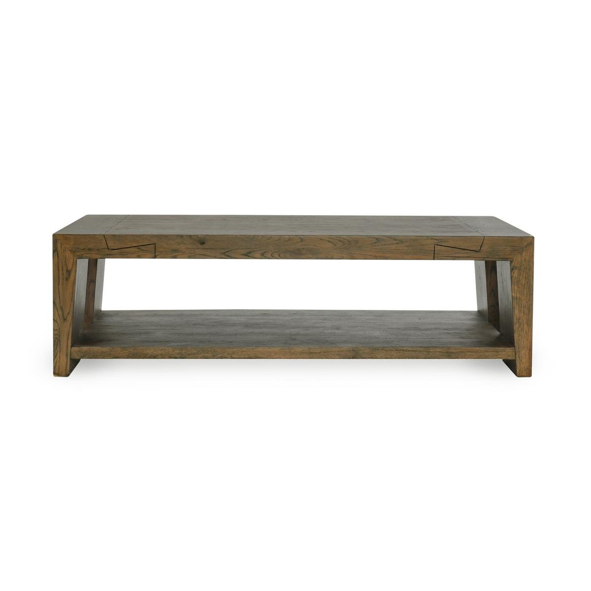 Troy Reclaimed Oak 60" Coffee Table Suede Brown | BeBoldFurniture