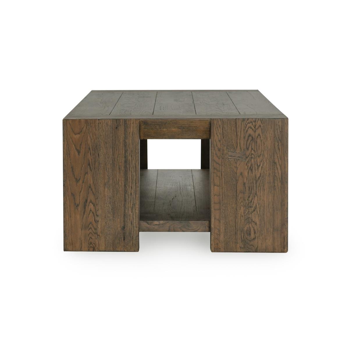 Troy Reclaimed Oak 60" Coffee Table Suede Brown | BeBoldFurniture