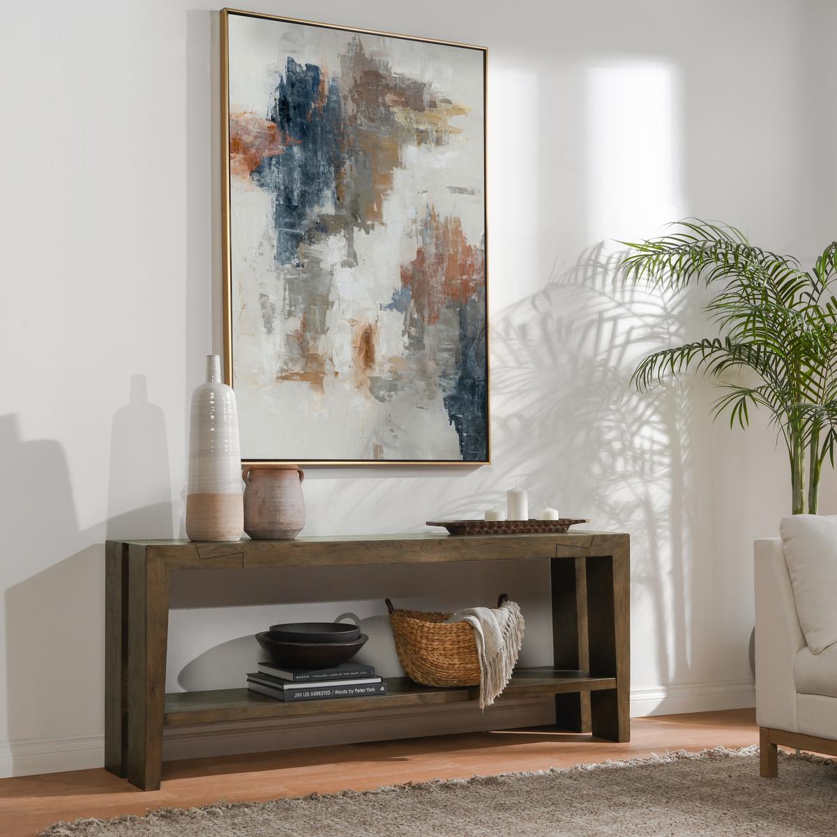 Troy Reclaimed Oak 72" Console Table Suede Brown | BeBoldFurniture