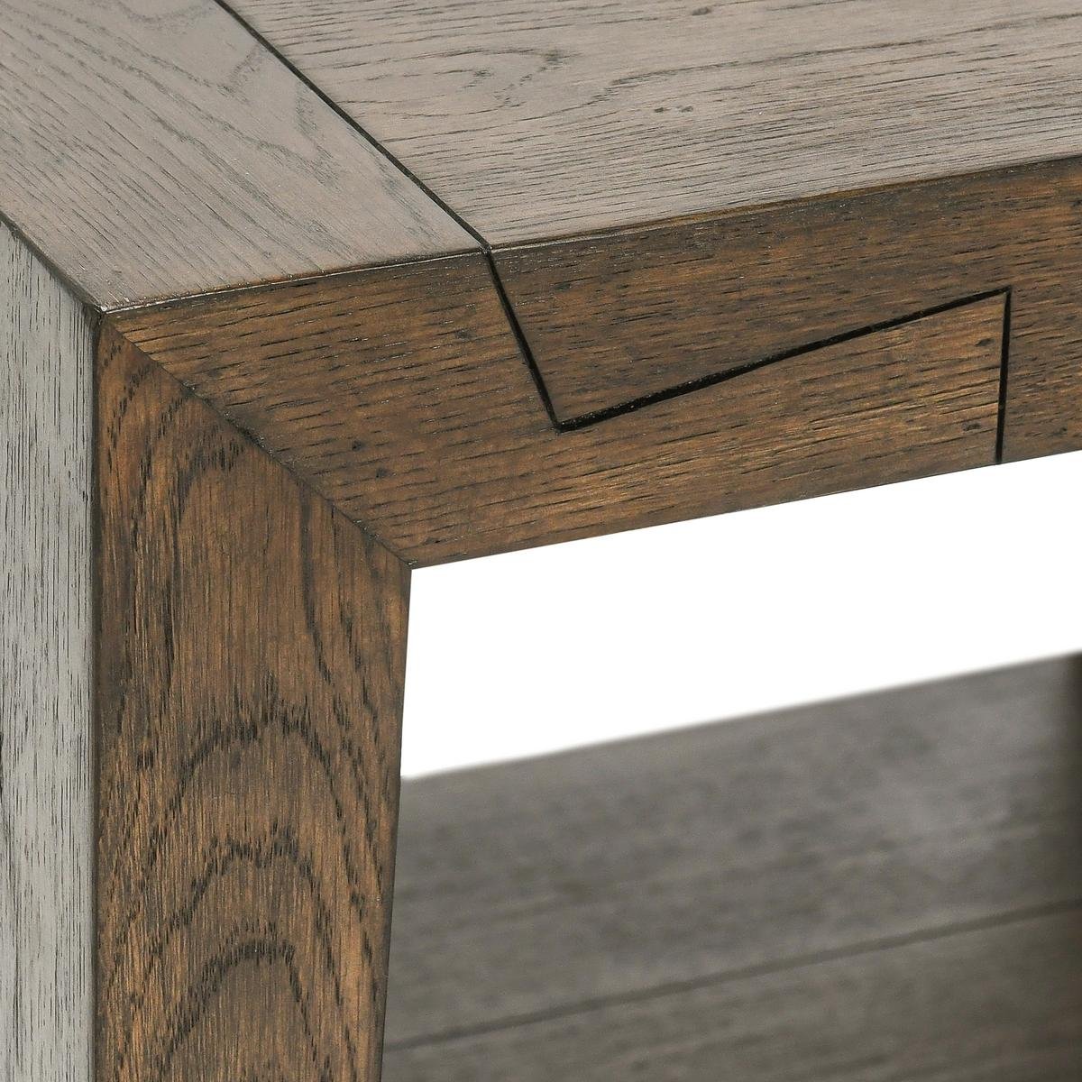 Troy Reclaimed Oak 24" End Table Suede Brown | BeBoldFurniture