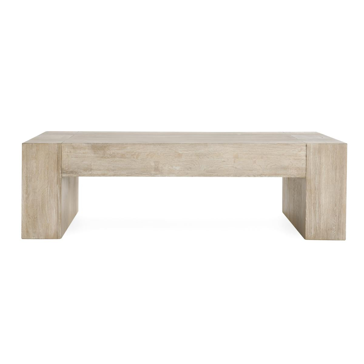 Bristol Reclaimed Oak 60" Coffee Table Aged Cream | BeBoldFurniture