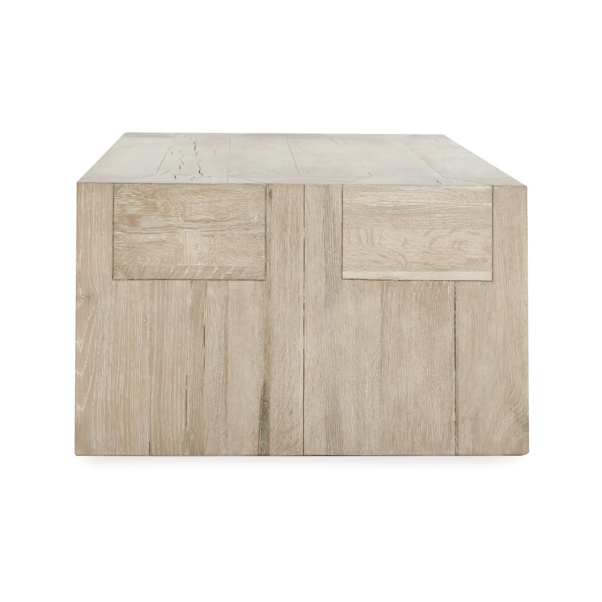 Bristol Reclaimed Oak 60" Coffee Table Aged Cream | BeBoldFurniture