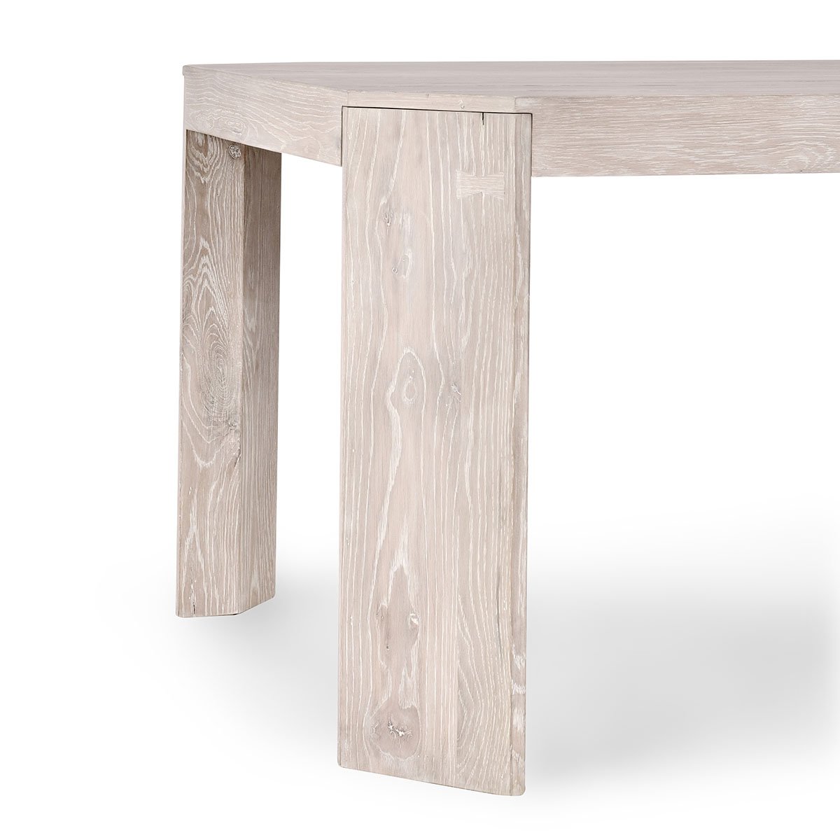 Macarthur Reclaimed Oak 94" Dining Table Aged Cream | BeBoldFurniture
