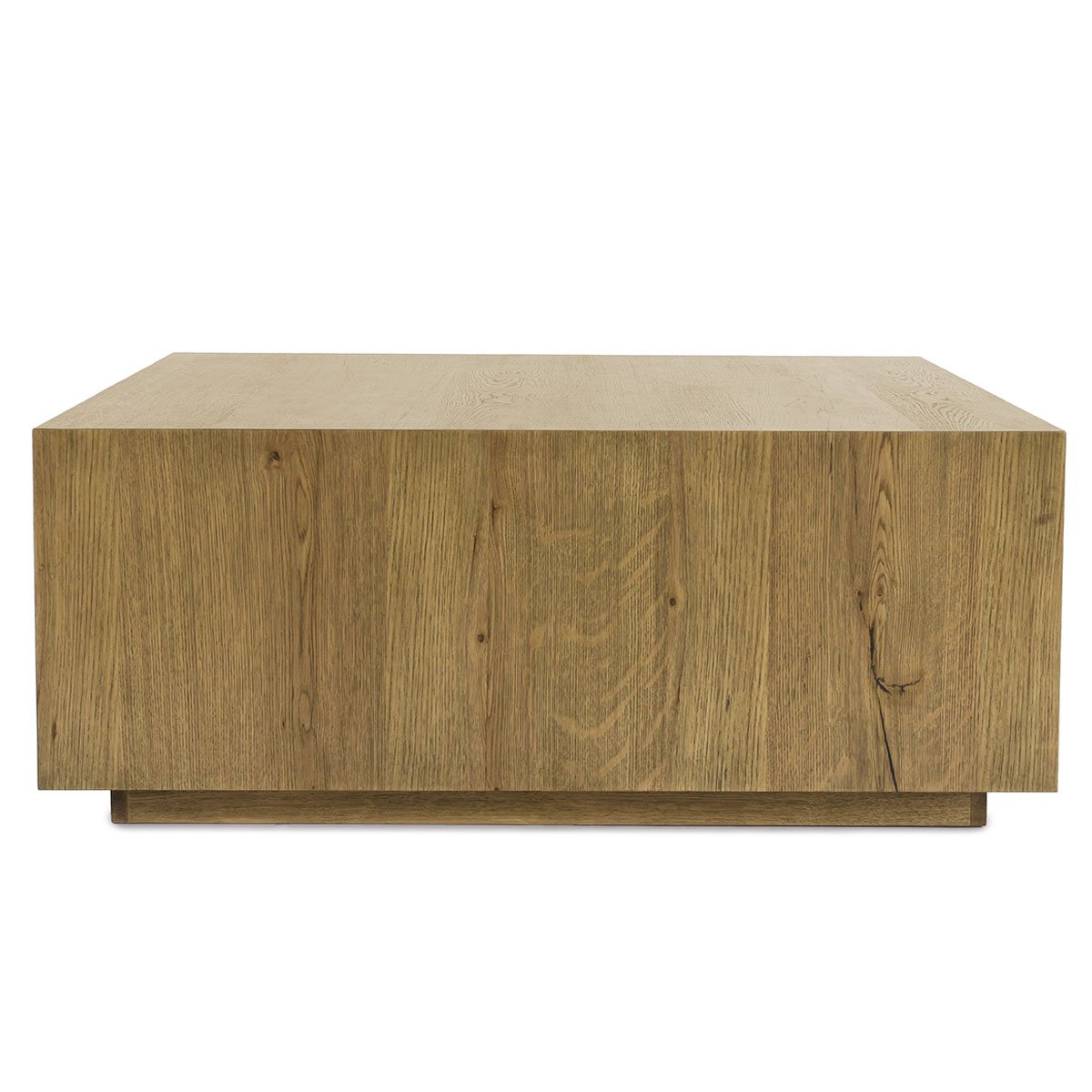 Layne Oak Veneer 42" Square Coffee Table w/Casters Light Brown | BeBoldFurniture