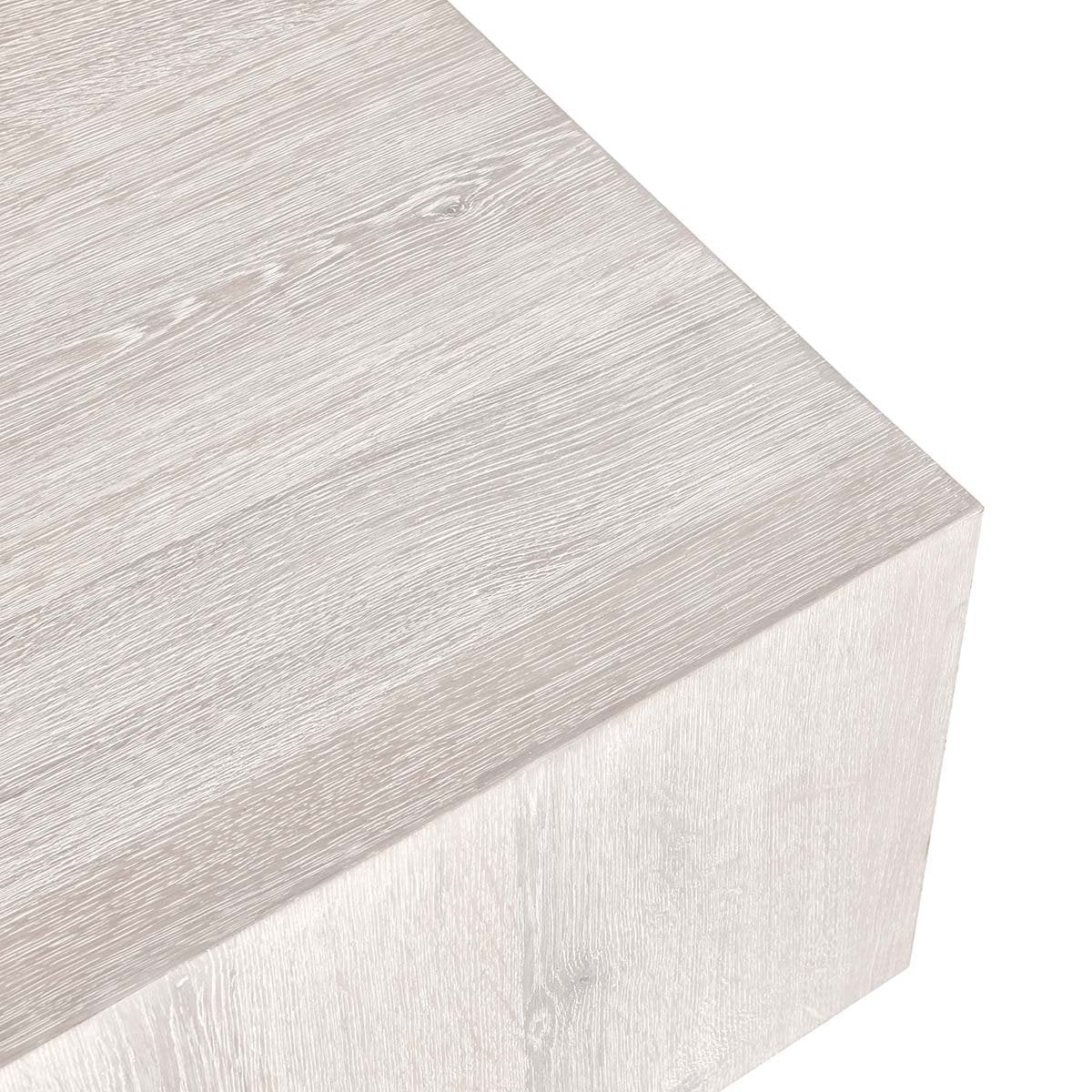 Layne Oak Veneer 42" Square Coffee Table w/Casters Milk White | BeBoldFurniture