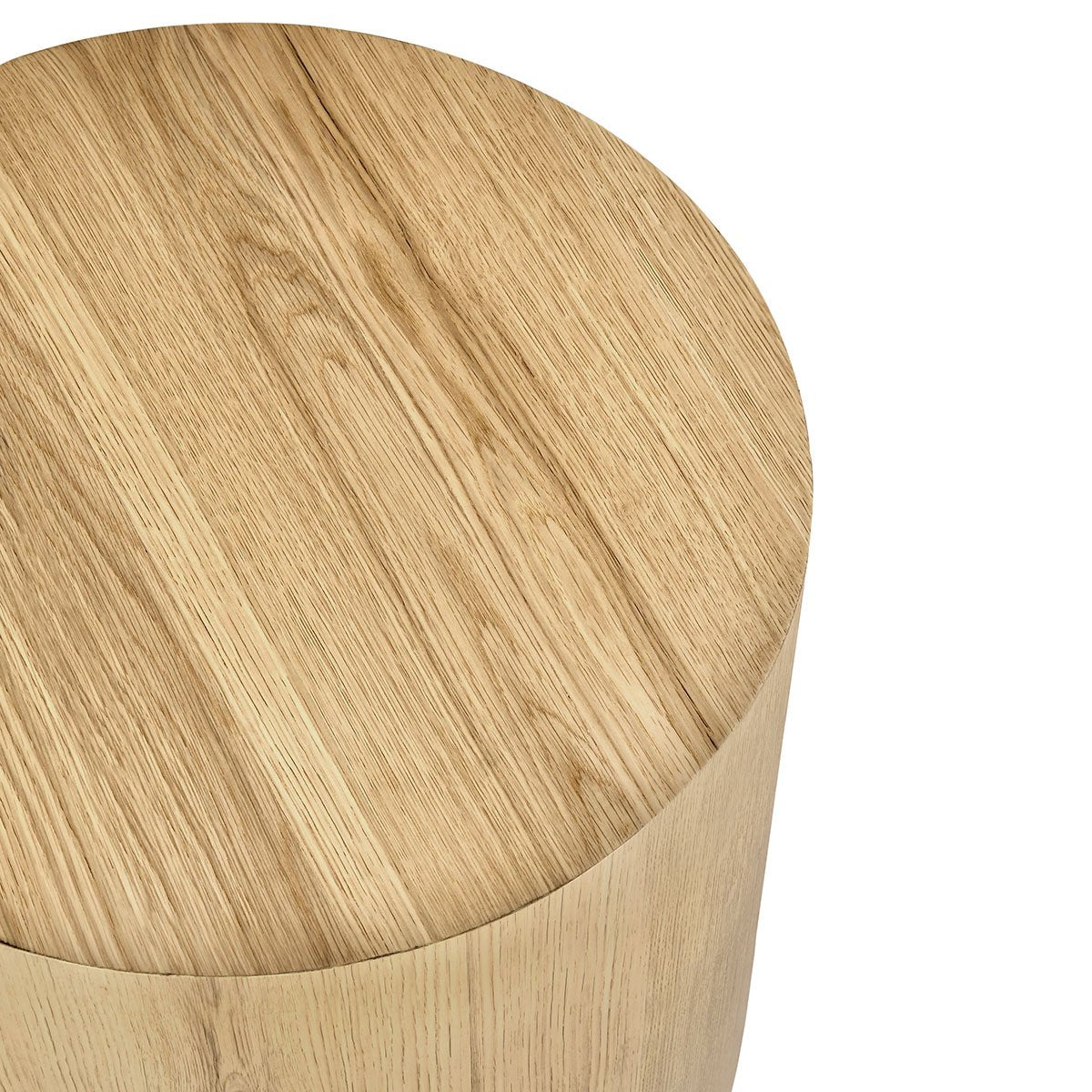 Layne Oak Veneer 20" Round End Table True Natural | BeBoldFurniture