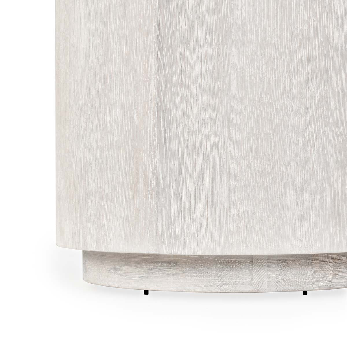 Layne Oak Veneer 20" Round End Table Milk White | BeBoldFurniture