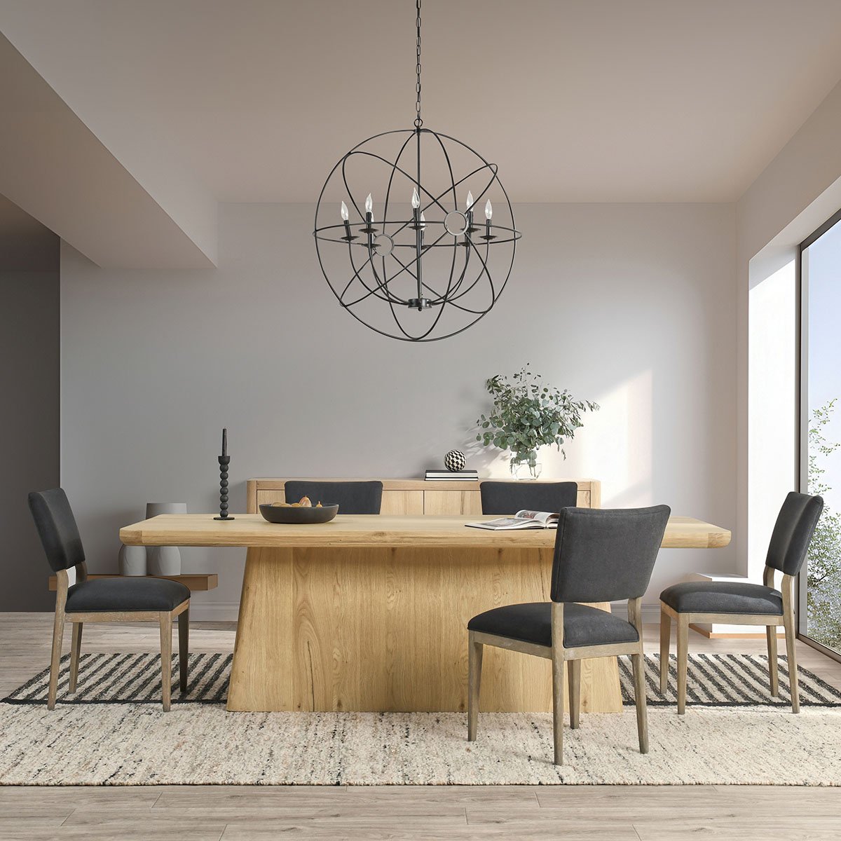 Orlando Oak Veneer 95" Dining Table True Natural | BeBoldFurniture