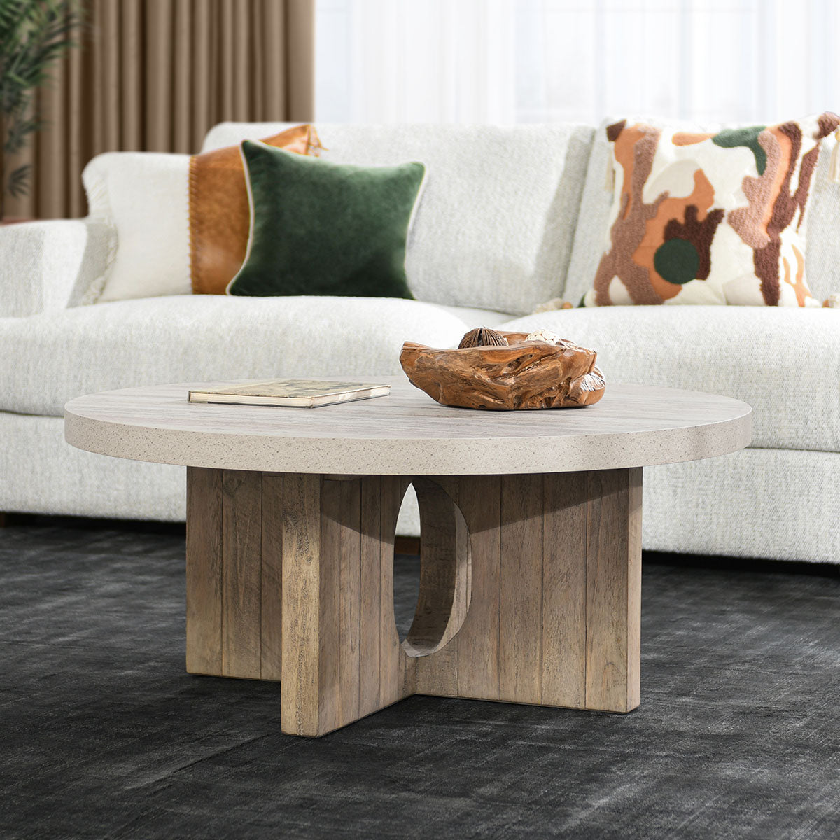 Talbot 42" Round Coffee Table | BeBoldFurniture
