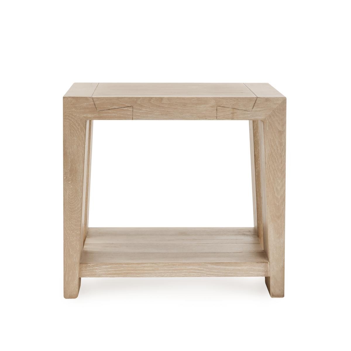 Troy Reclaimed Oak 24" End Table Aged Cream | BeBoldFurniture