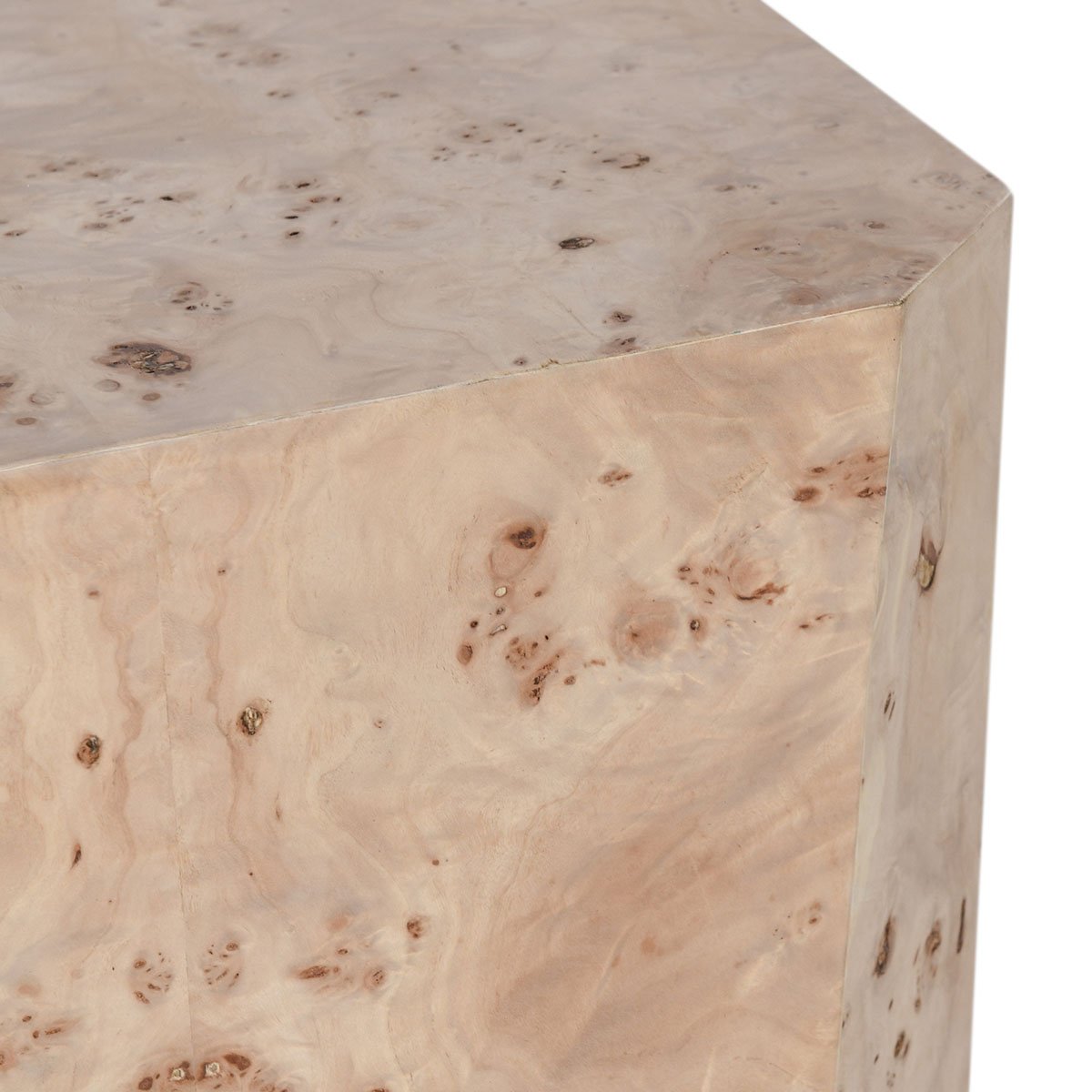 Avena Burl Wood 17" Square End Table Natural | BeBoldFurniture