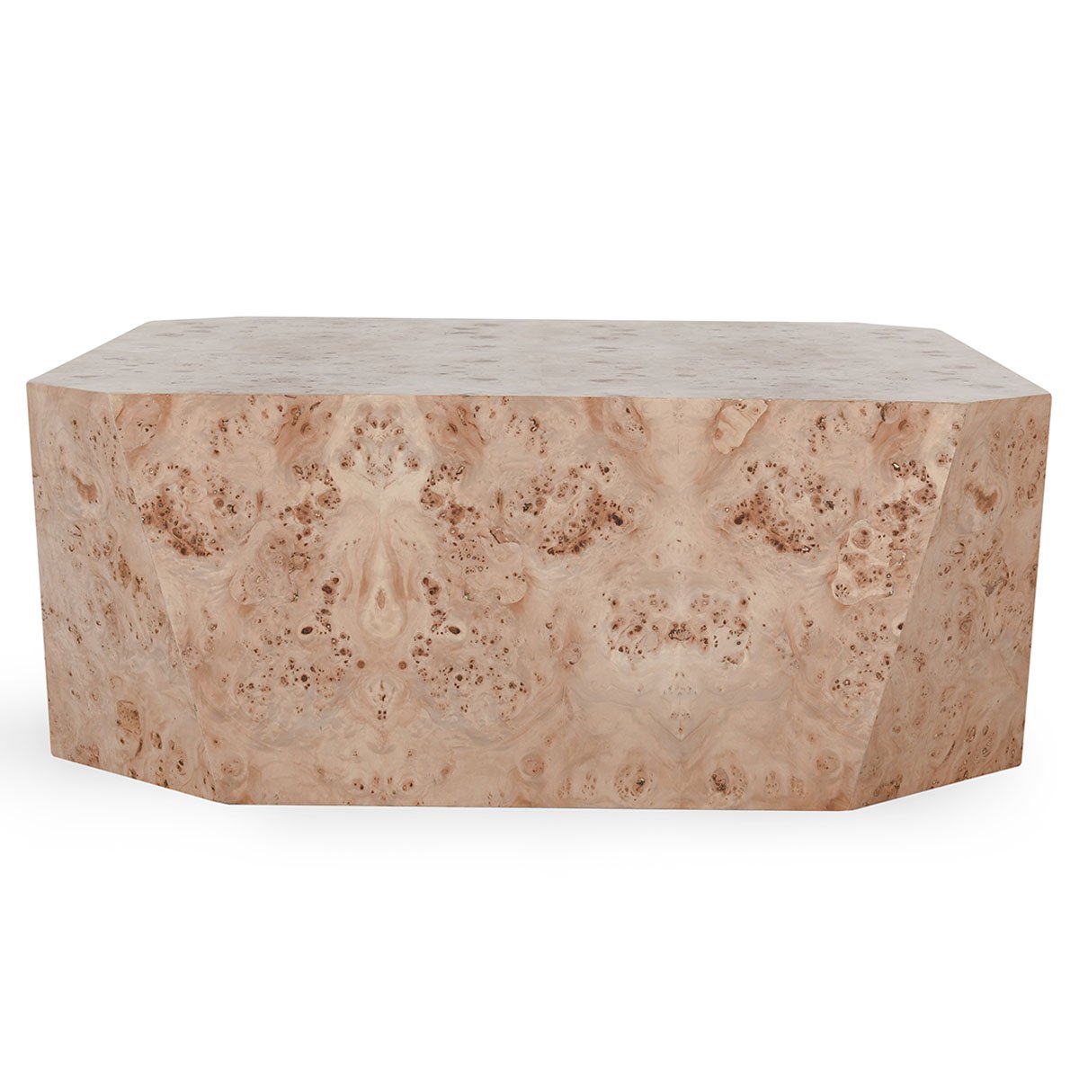 Avena Burl Wood 42" Square Coffee Table Natural | BeBoldFurniture