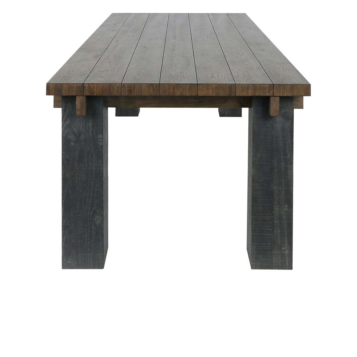 Duncan Reclaimed Pine 90" Dining Table Suede Brown/Carbon Black | BeBoldFurniture