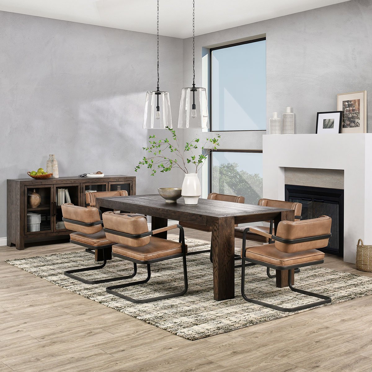 Troy Reclaimed Oak 89" Dining Table Suede Brown | BeBoldFurniture