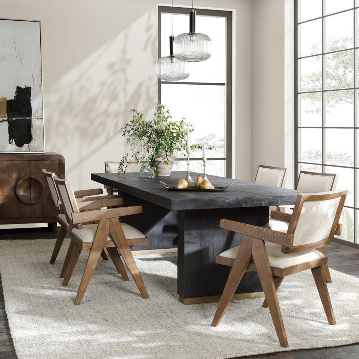 Lynx Reclaimed Wood 94" Dining Table Carbon Black | BeBoldFurniture