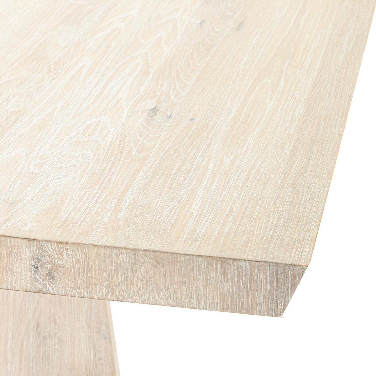 Sanford Oak Veneer 84" Dining Table Cream Washed | BeBoldFurniture
